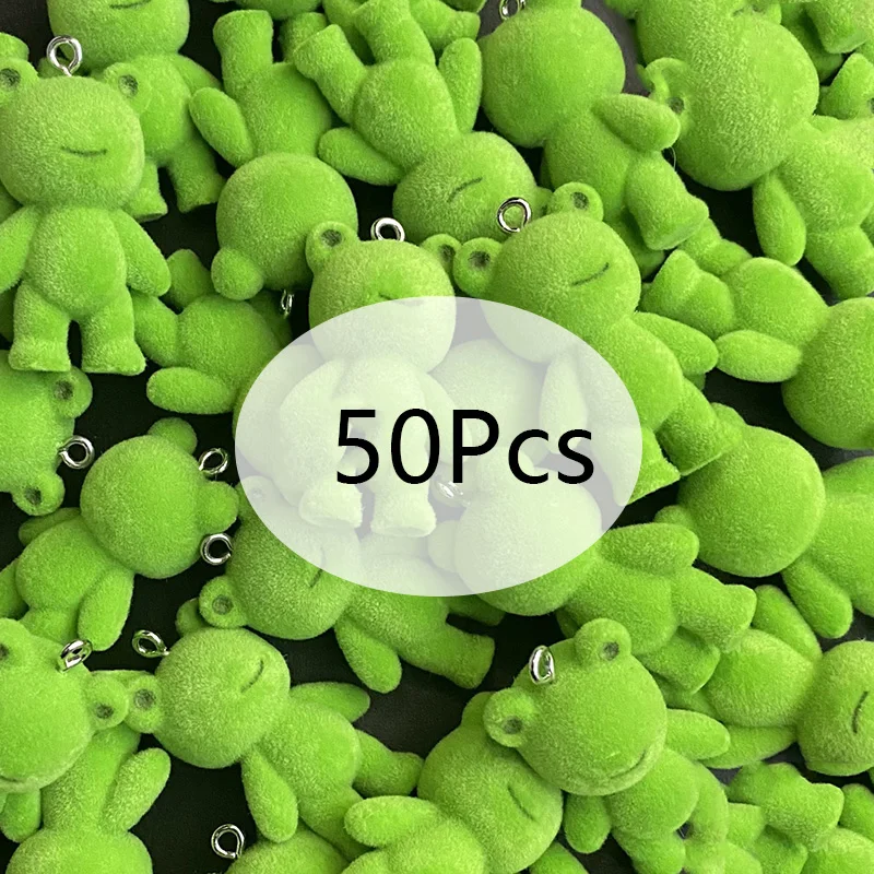 

50pcs Fluffy Frog Doll Toy Phone Charms Diy Cute Animal Keychain Necklace Pendants Accessory Lovely Crafts Jewelry Make