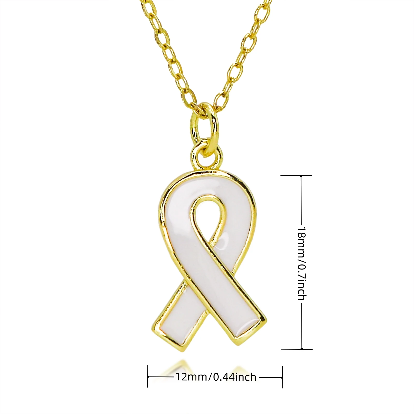 Gold Plated Enamel Breast Cancer Awareness Ribbon Pendant Necklace Soldier Safety Blessing Lucky Charms Bracelets Jewelry Gifts