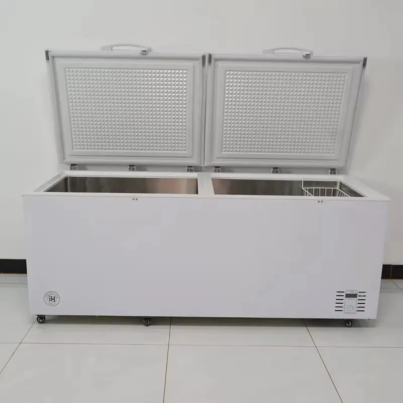798L Commercial Double Door Refrigerator Freezer 304 Stainless Steel Liner Large Capacity Upright Chiller for Restaurant