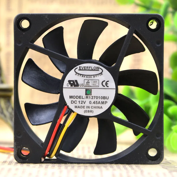 Ventilador EverFix, 7cm, 7010, 12V, 0,45A, R127010BU
