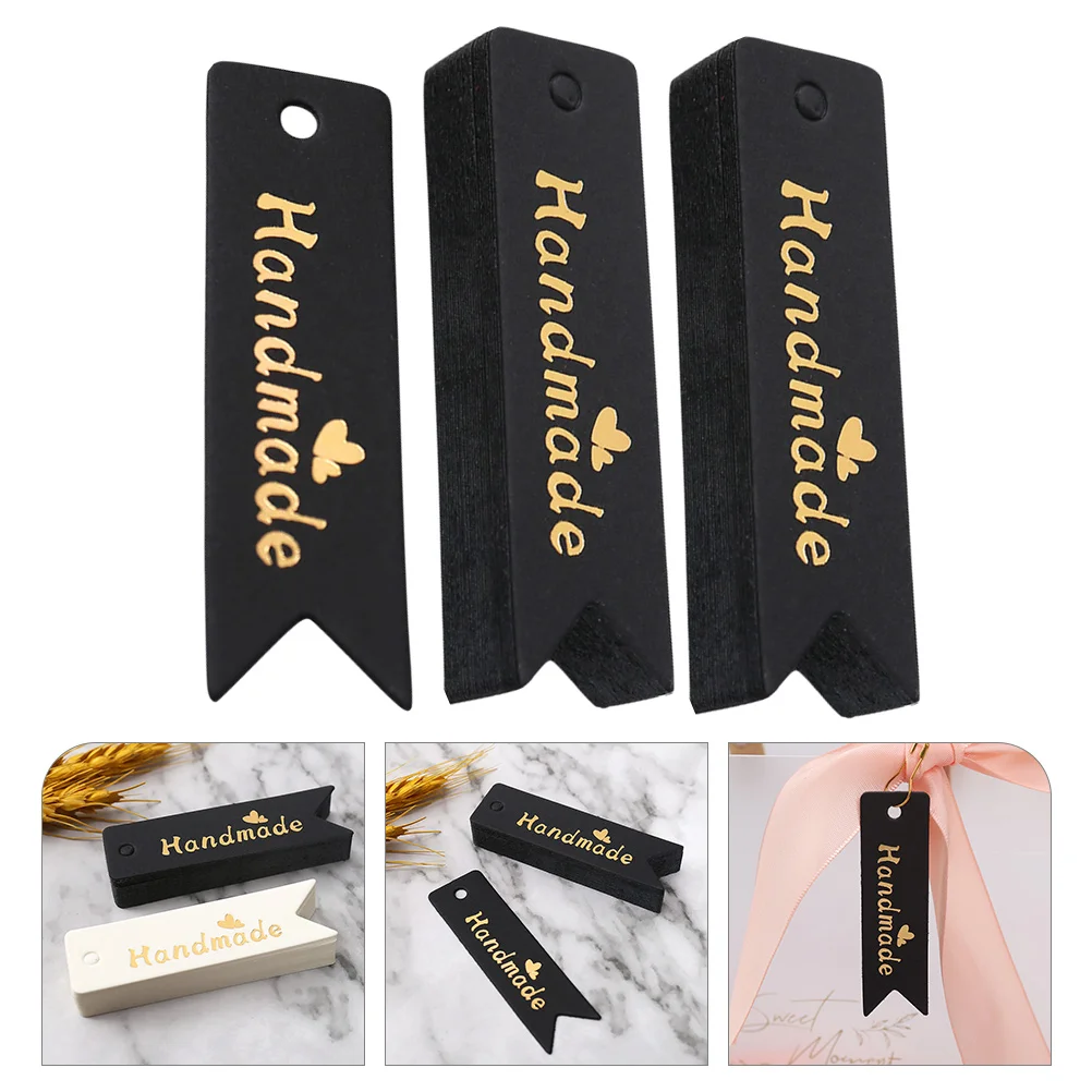

100 Pcs Handmade Gift Cards Tags for Handcrafted Items Present Labels Wedding Party Favor Bag Christmas Holiday Gifts