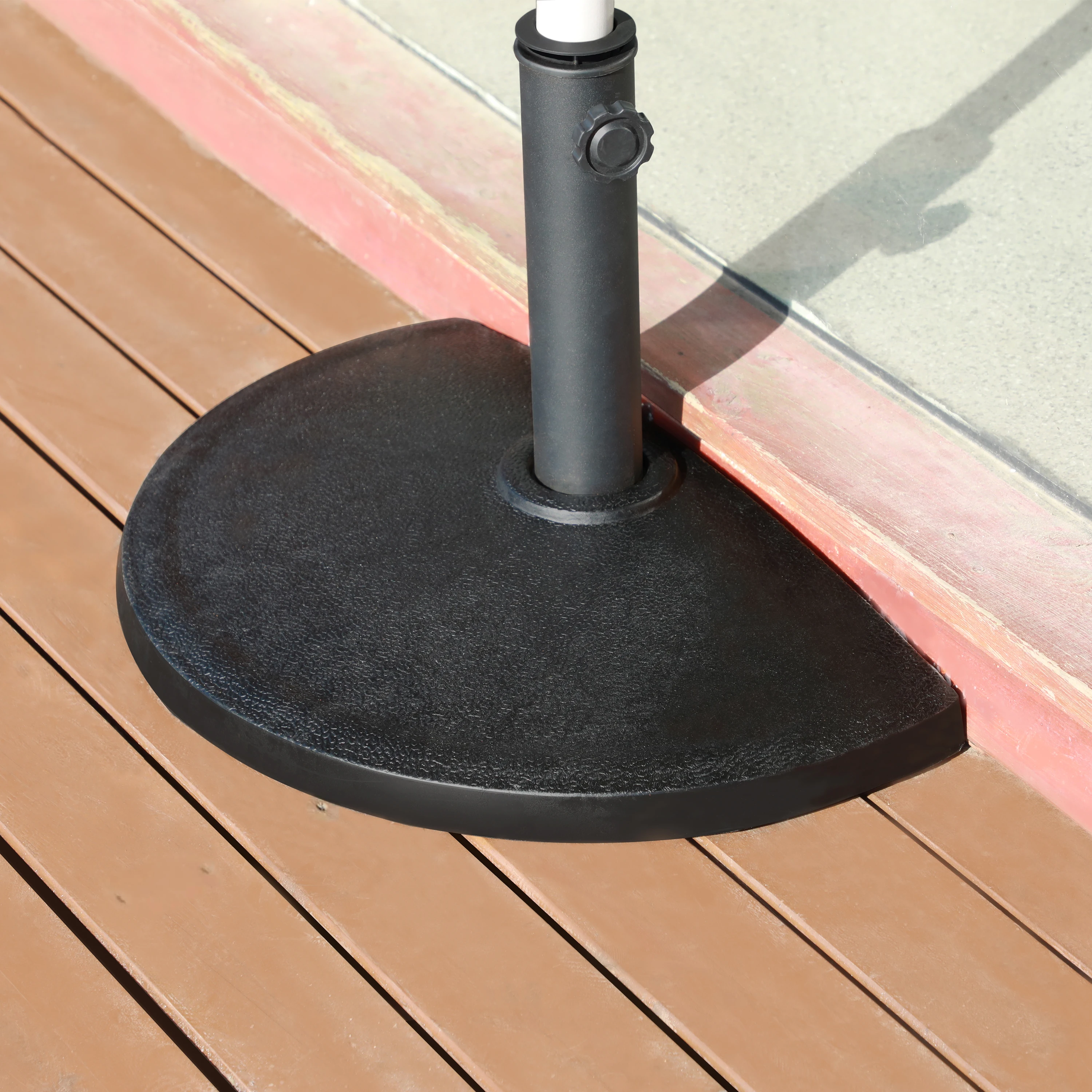 JARDINA Half Round Patio Umbrella Base Resin Umbrella Stand