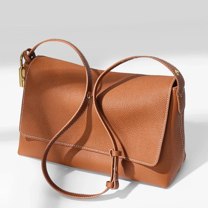 2025 Adjustable Strap Genuine Leather Bag Women's Shoulder Crossbody Bag With Purse Spacious Underarm Tote Fashion Work Handbag