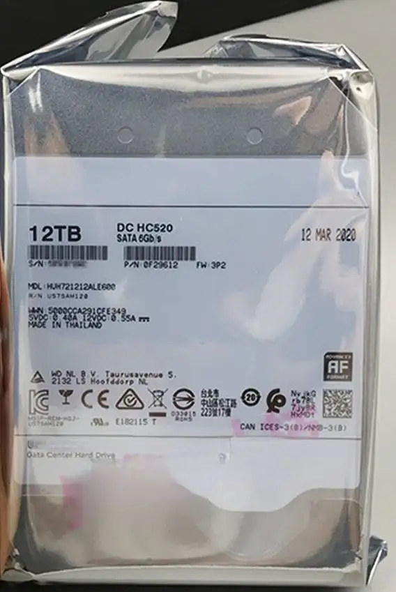 For WD West Data HUH721212ALE600 12TB SATA3 12T Enterprise NAS Helium Hard Drive