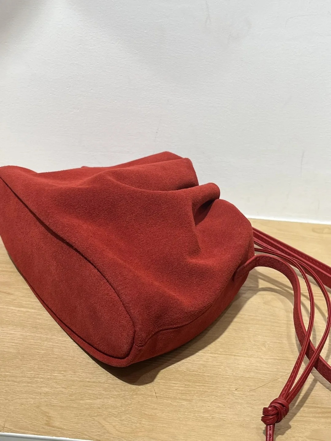 FIRMRANCH Vintage Simple Drawstring Furoshiki Design Women's Frosted Cowhide Single Shoulder Armpit Bag Crossbody Cloud Purse