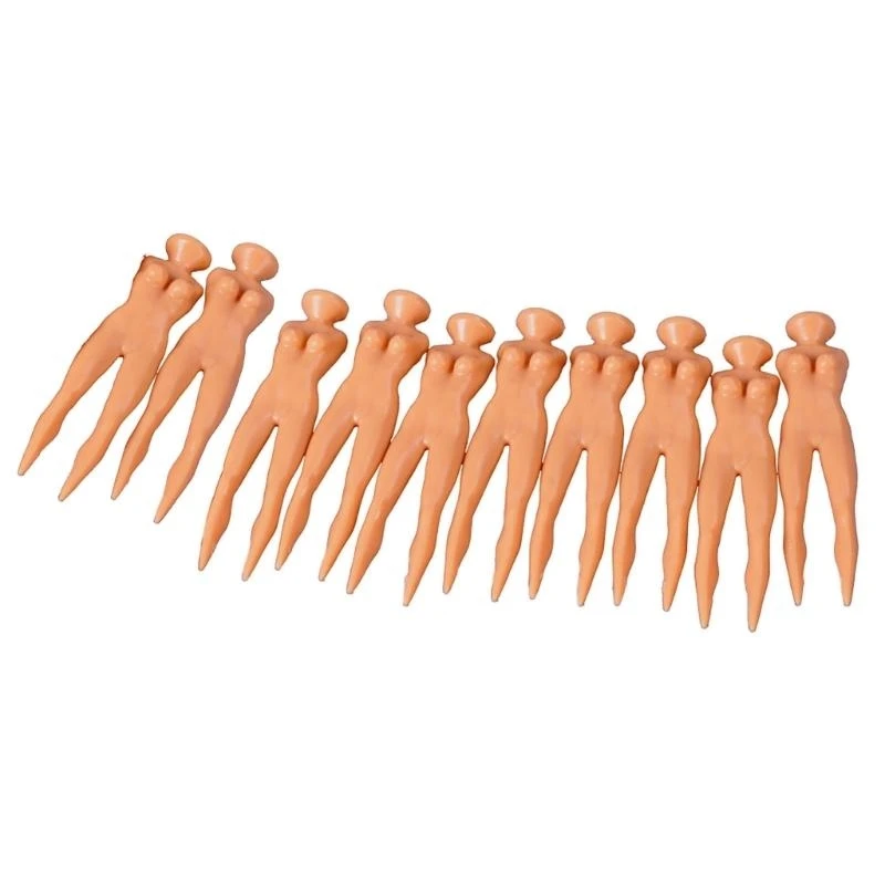 

31KC 10Pcs Funny Nude Lady Golf Tees Plastic Balls Holder Stand Practice Training Golf Tees Golf Accessories Enduring