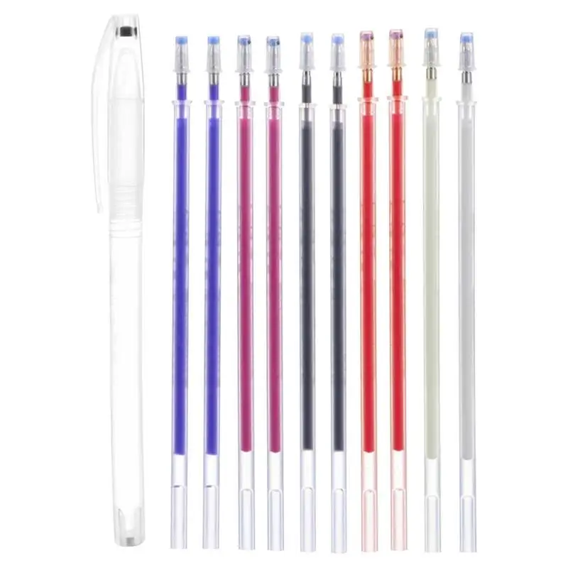 열 지울 수 있는 매직 마커 펜, 고온 원단 펜 라인 마킹, DIY 공예 바느질 액세서리, 11 개/세트