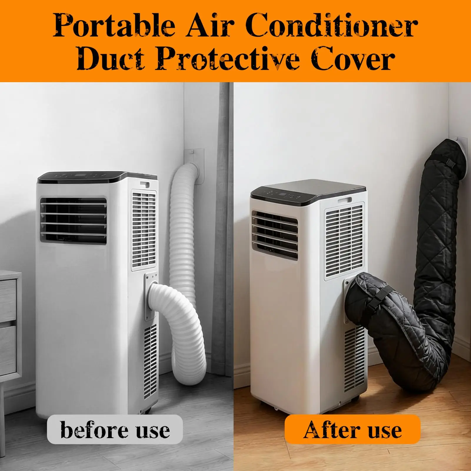 Portable Air Conditioner Hose Insulation Quilted Thermal Cover for Exhaust Vent Pipe Waterproof Outer Fabric Thick Inner Lining view 3