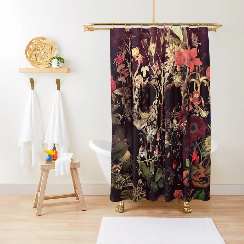 

Bloom Skull Shower Curtain Bathroom Deco Waterproof Fabric Shower Washable Waterproof Fabric Shower Bathroom Box Curtain