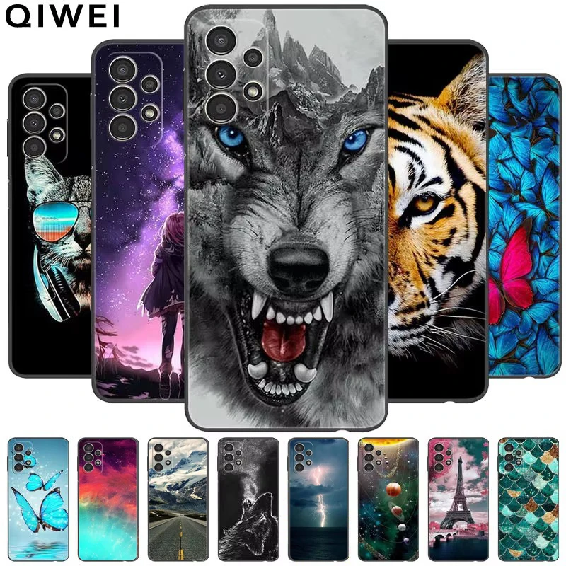 Para samsung a13 4g caso a135f dos desenhos animados silicone macio lobo telefone capa traseira para samsung galaxy a13 4g casos leão fundas a 13 2022
