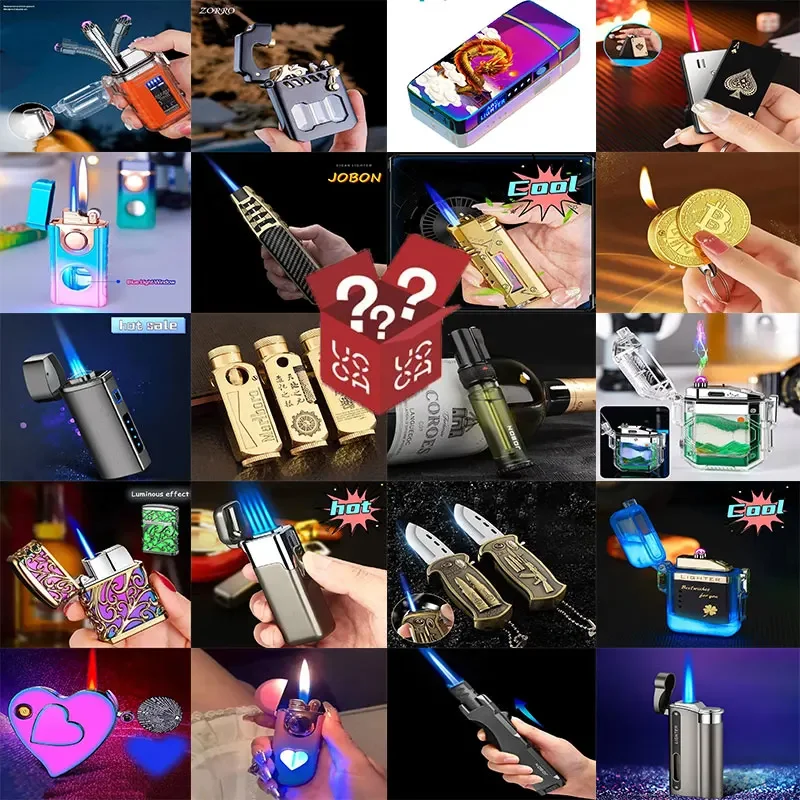 

50Styles Unique Mysterious Gift Torch Lighter Cigarette Accessories Creative Straight Flame Electric Windproof Ignition Tool