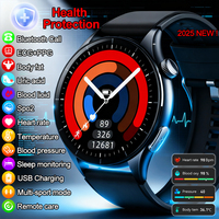 2025New Health Monitoring Uric Acid Blood Pressure Blood oxygen Body Analysis Smart Watch ECG+PPG Clock Smartwatches Men For IOS