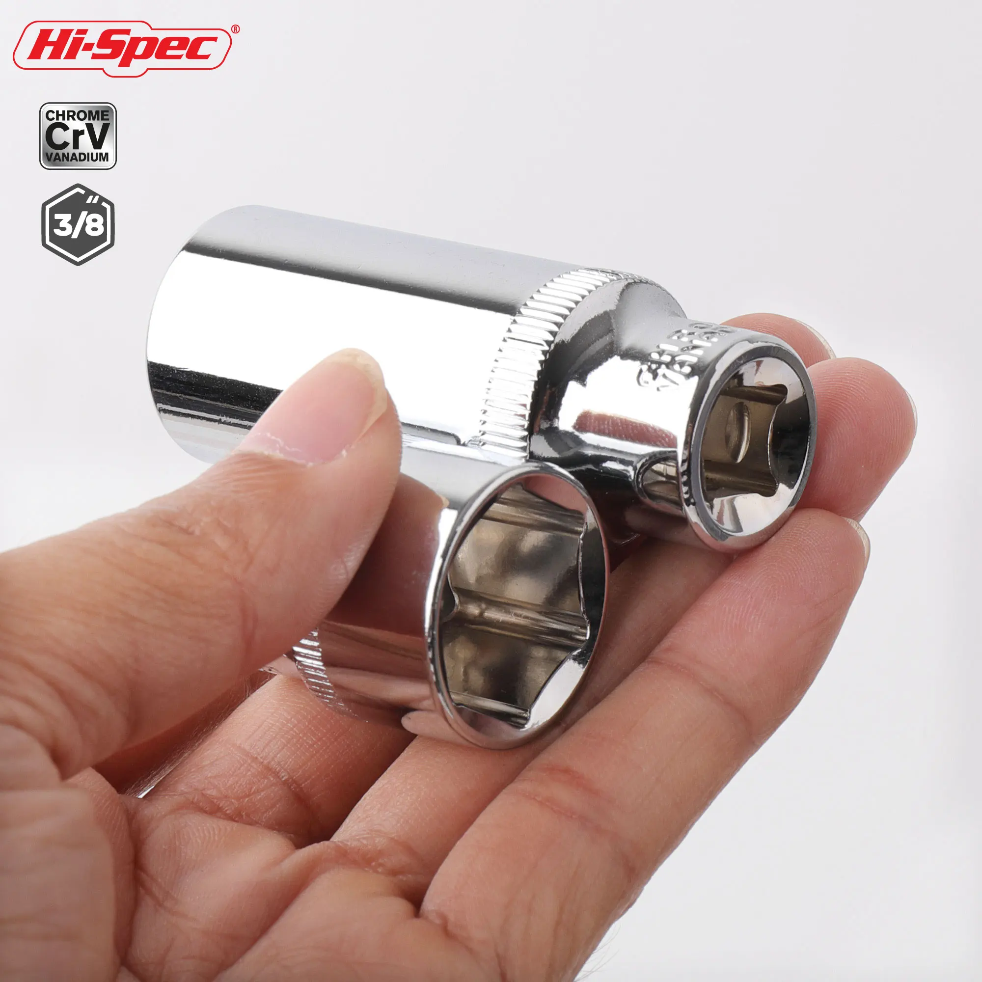 Hi-Spec 3/8" Metrischer Tiefen-Steckschlüsselsatz (10-19mm), CR-V Stahl Lange Stecknüsse für Ratschenschlüssel & Handwerkzeuge zur Autoreparatur – Detail 5