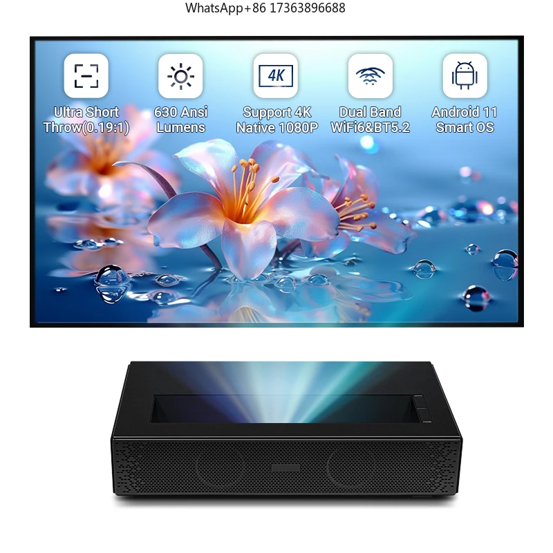 

Hotack Hot Sale D068 Smart Ultra Short Throw Laser Proyector 4k Hd Home Theater Video Projector