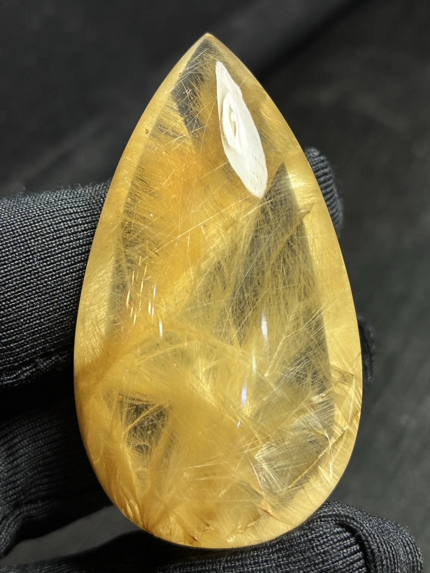 Natural Gold Rutilated Quartz Pendant Rutilated Quartz Jewelry 52.8x29.5x17.8mm Men Women Brazil AAAAAAA