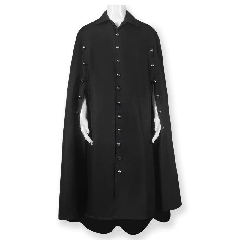 

Christmas Halloween Cosplay Costume for Adult Prom Black Cloak Wizard Robe Adult Horror Death Gothic Diablo Cloak Length 150cm