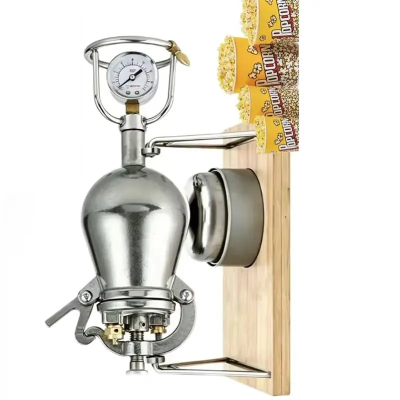 280ml 304 Stainless Steel Mini Hand Crank Popcorn Popper Vintage Manual Corn Puffing Machine For Outdoor Snack Making