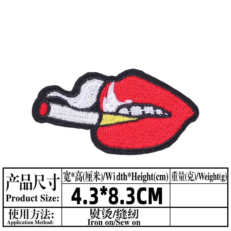 Horror Tiger Embroidered Patches Sexy Lips Clothing Thermoadhesive Patches Usa Flag Patch on Clothes Police Logo Badges for Kid