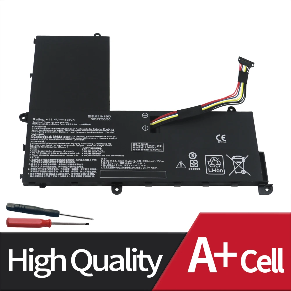 Imagem -02 - Bateria do Portátil para Asus R206sa E202sa E202sa1b E202sa-1e E202sa-fd001 48wh E202sa-fd001 11.4v 4110mah B31n1503 0b20001690000