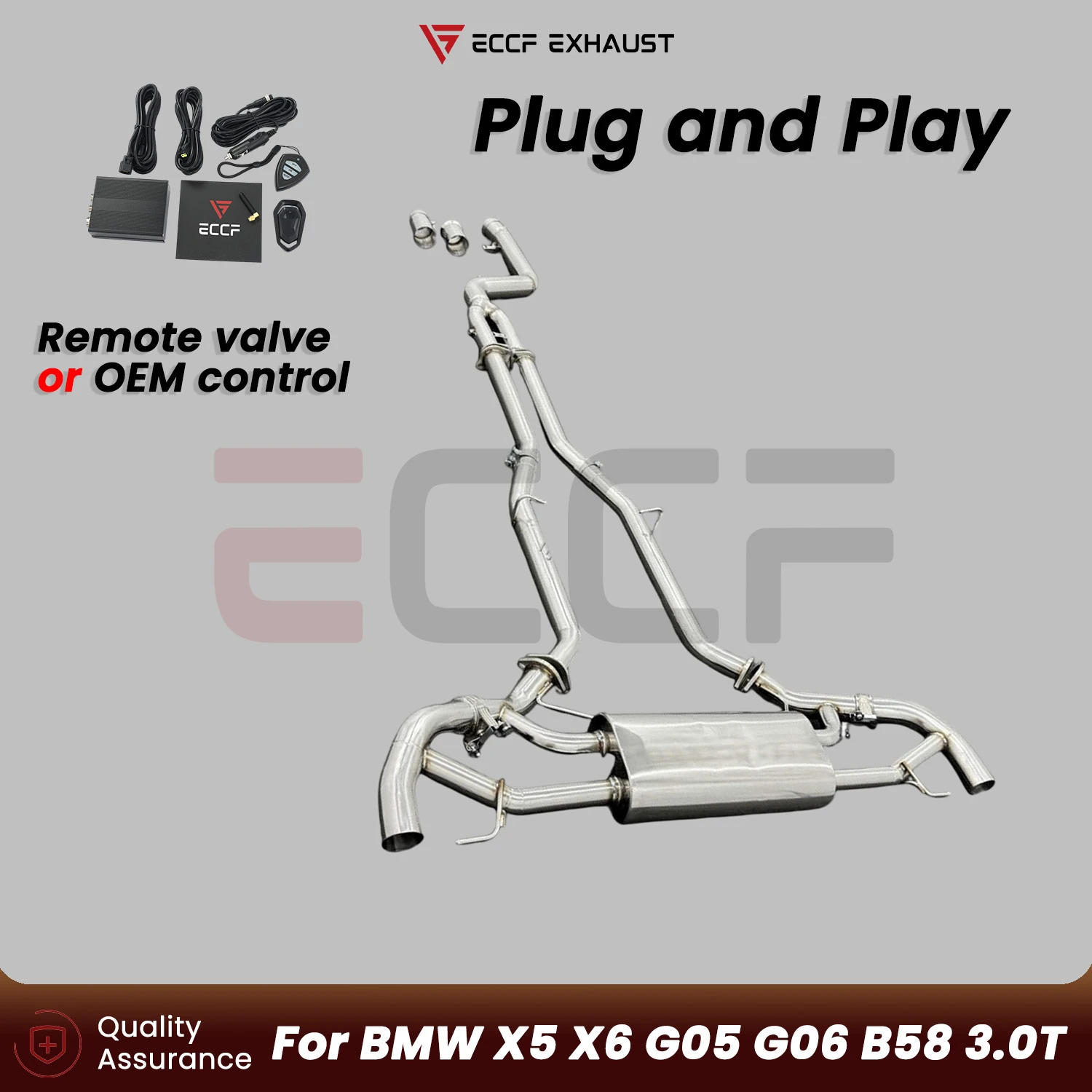 ECCF FOR BMW X5 X6 G05 G06 B58 3.0T T304 Stainless Steel Sporty Catback Exhaust Plug and Play Performance Upgrade