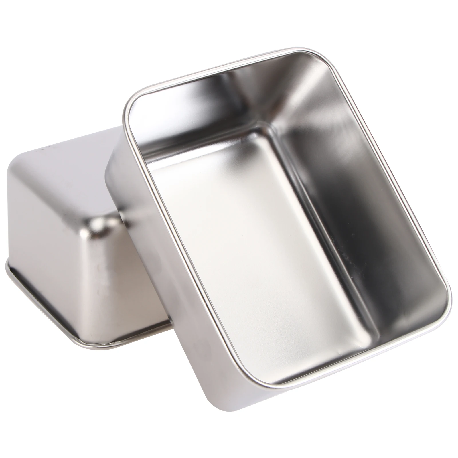 

2Pcs Stainless Steel Square Plates Safe Lightweight Food Boxes Containers Storage Home Restaurant Cake Making