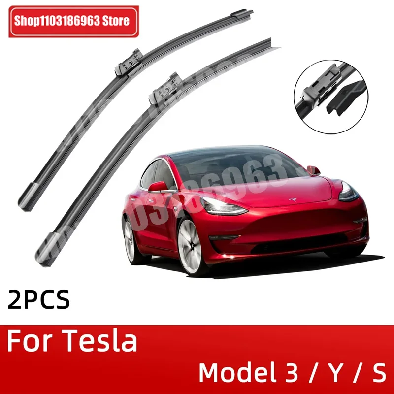 

For Tesla Model 3 Y S Front Wiper Blades 26"+ 19" 28"+18" Brushes Cutter Accessories Rubber Windshield Wiper Universal