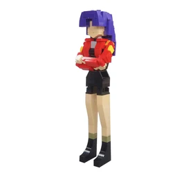 MOC Japanese Animation Misato Katsuragi Figure Building Blocks Model  Misato Katsuragi Bricks Assemble Toys Kids Birthday Gifts