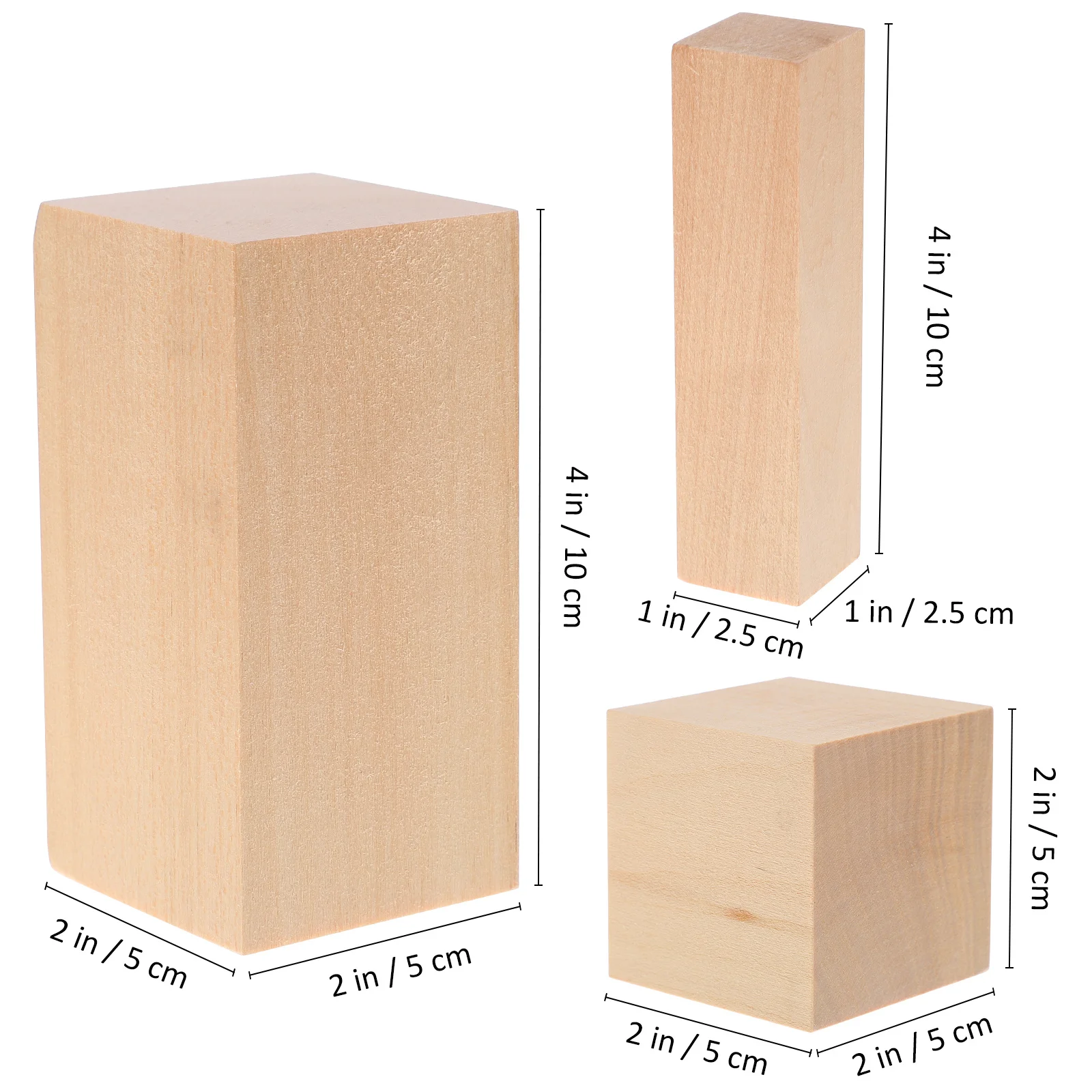 15Pcs Wooden Carving Blocks Rectangle Whittling Unfinished Craft Wood Pieces for DIY Engraving Home Decor Projects