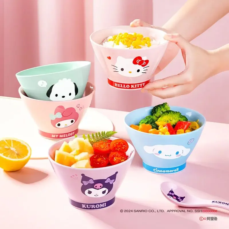 

HelloKitty керамическая бытовая милая керамическая миска Kuromi посуда мультяшная детская миска для риса большой емкости для детей