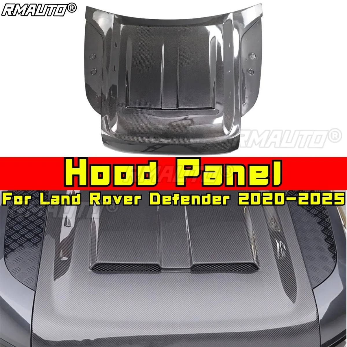 

Для Range Rover Sport 2020-2025 обвесная панель капота из углеродного волокна, передняя крышка капота, совместимая крышка капота двигателя, автомобильные аксессуары
