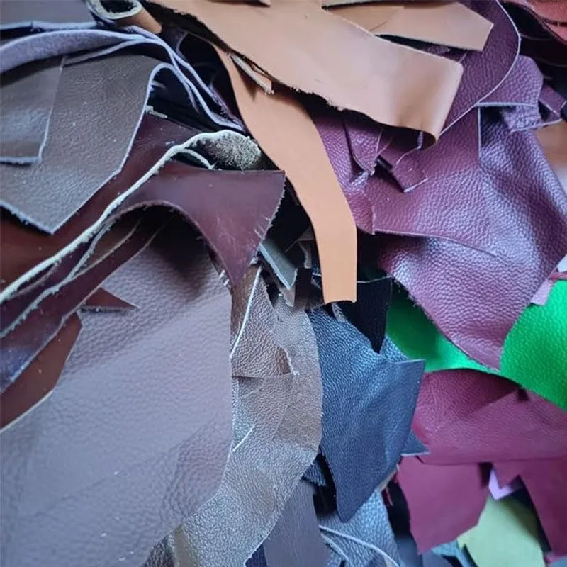 Echtes Rindsleder, erste Schicht, Lederreste, zerkleinertes Leder, handgefertigtes DIY, farblich gemischtes, weiches Rindsleder, 1,5 mm Dicke, Litschi-Struktur – Detail 5