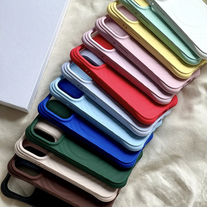 608231 Wave Magnetic Phone Cover for IPhone 13 14 15 16 17 18 Pro Max Case for IPhone 18Pro