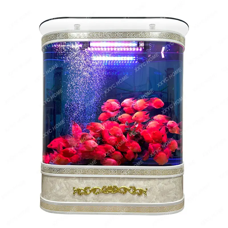 Fish Tank Aquarium Living Room Large Floor Household Glass Ecological Change Water Turtle Fish Globe