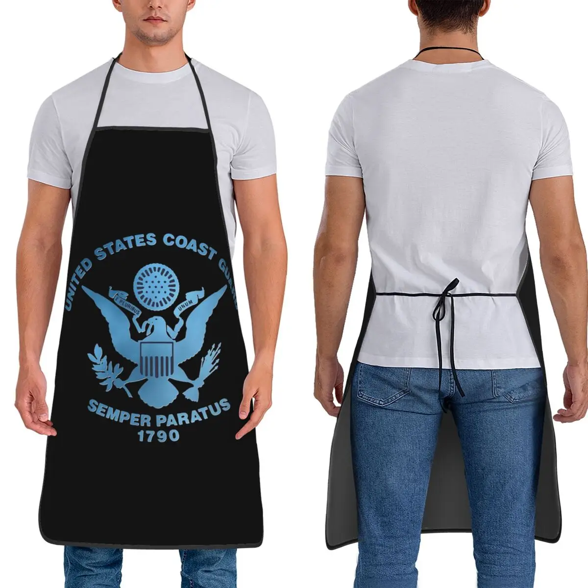 United States Coast Guard Aprons Chef Cooking Cuisine Tablier Waterproof Bib Kitchen Cleaning Pinafore for Women Men Painting