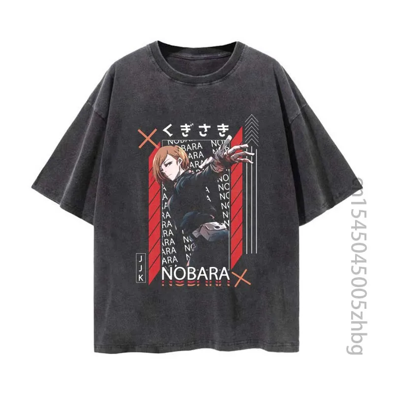 

jujutsu kaisen Anime Woman Shirt Streetwear Harajuku Vintage Distressed Tshirt Manga Graphic T Shirt Men Tops Tees