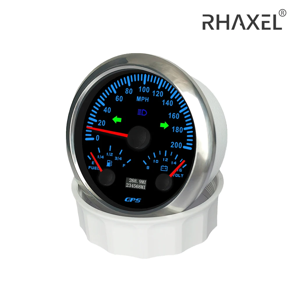 

RHAXEL 85 мм спидометр GPS 200 км/ч манометр с датчиком уровня топлива 0-190 Ом 240-33 Ом вольтметр 12 В для авто моторной лодки