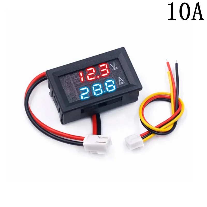DC 0-100V 10A Red Blue LED Dual Display Digital Voltmeter Ammeter DC Voltage Current Meter Head