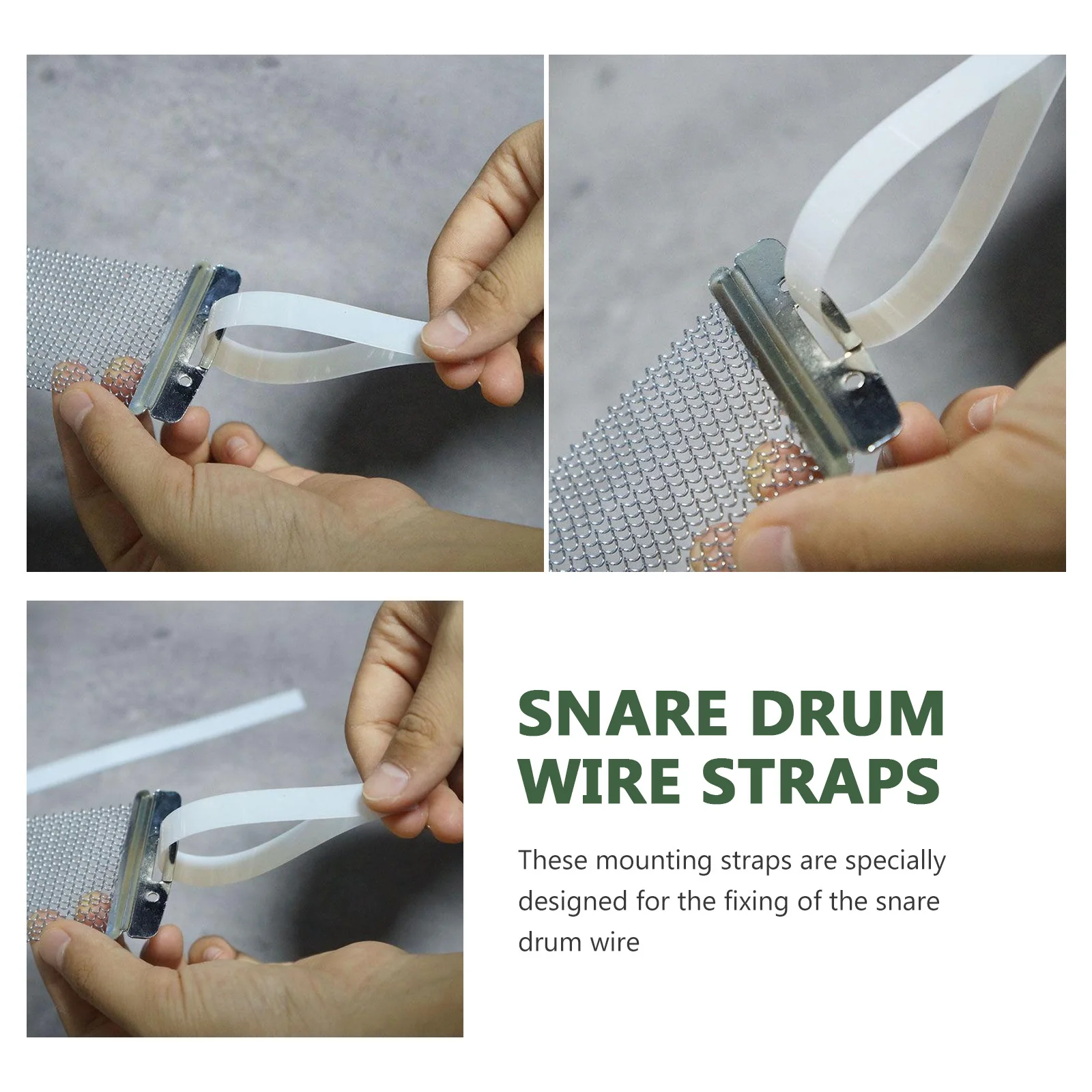 

6Pcs Snare Drum Wire Mounting Straps Flexible Pet Replacement Band for Stable Snare Wire Fixing Drum Accessories