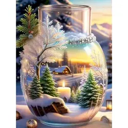 SDOYUNO Diamond Painting Landscapes Snow New Arrivals 2024 Diamond Mosaic Bottle Rhinestones Pictures