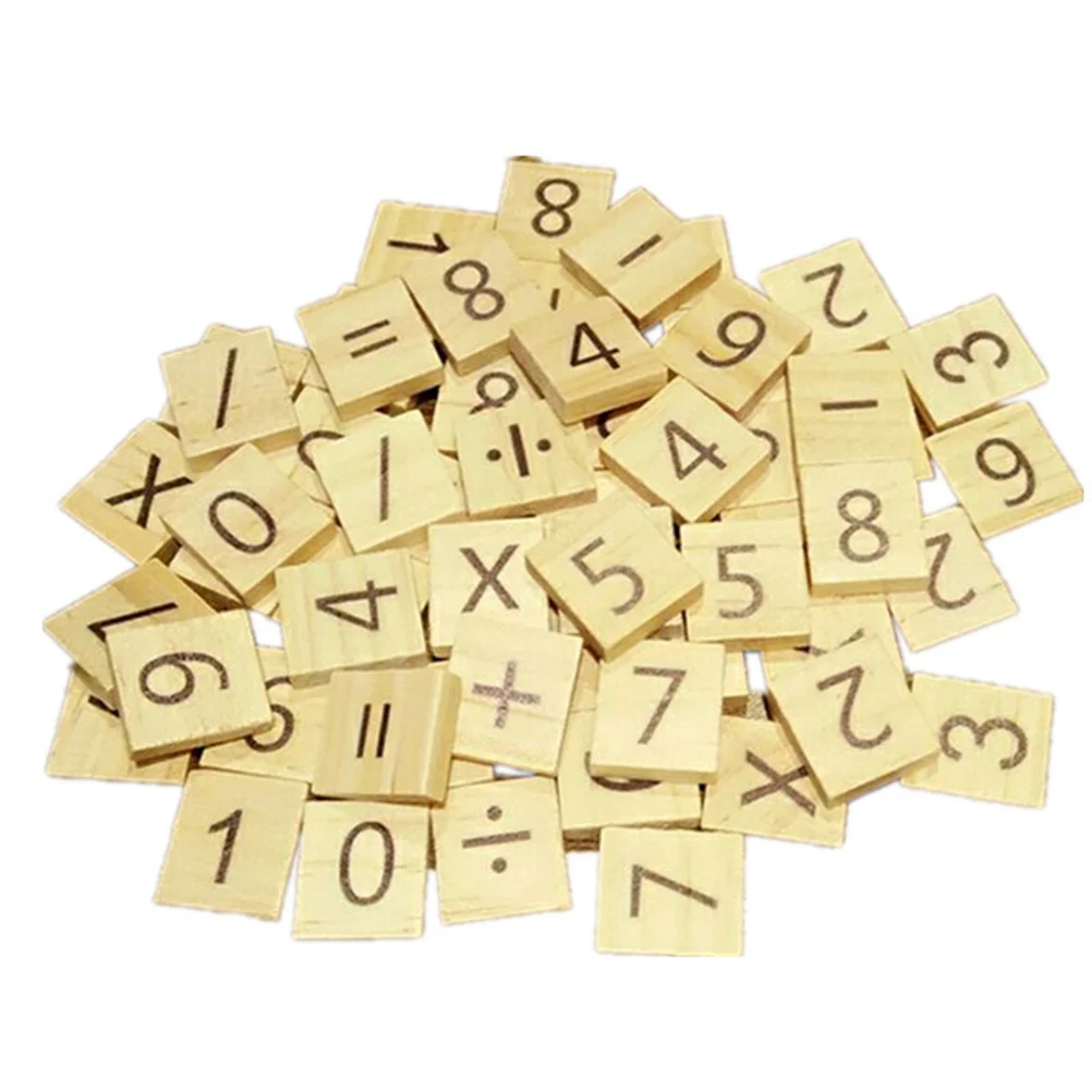 

200Pcs Early Education Puzzle Wood Chips Children Educational Letter Letters 100 Numbers English