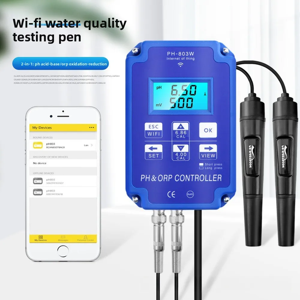 PH-803W 2-in-1 Smart Bluetooth Water Quality Tester PH Meter ORP Redox Potential Analyzer Acidity Detector