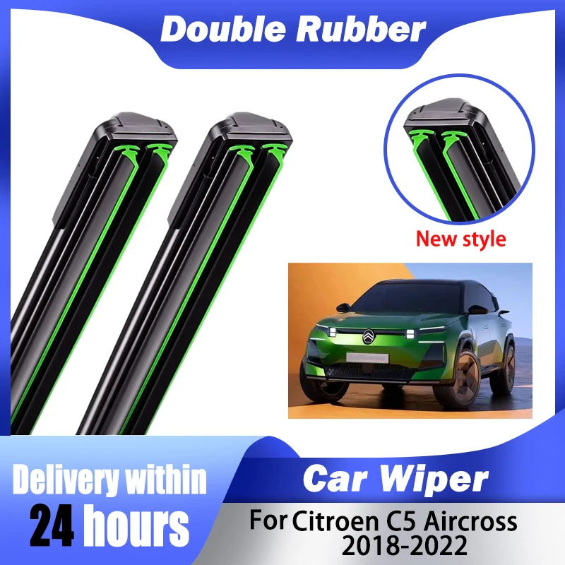 Front Windscreen Windshield Rubber Car Wiper Blades Double Rubber For Citroen C5 Aircross 2018-2022 Car Accessories