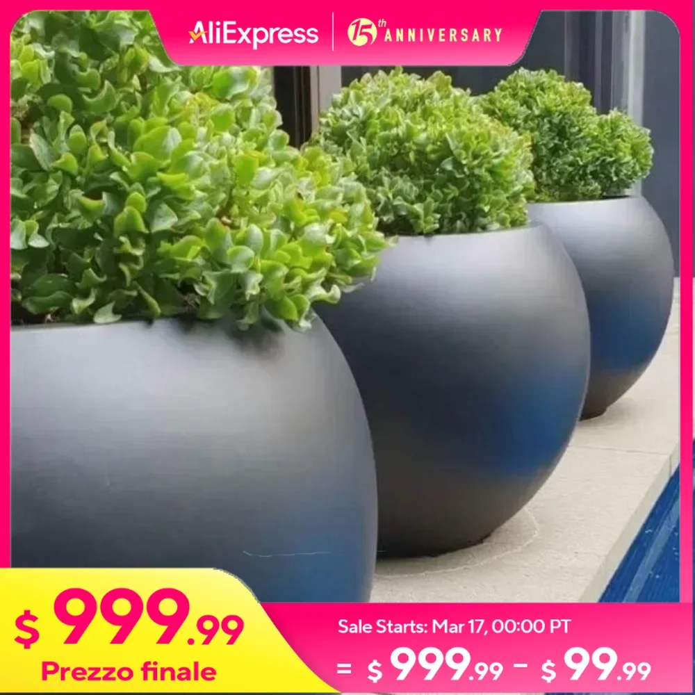 Planters, 1-Piece Fiberstones Planter for Indoor/Outdoor, 10