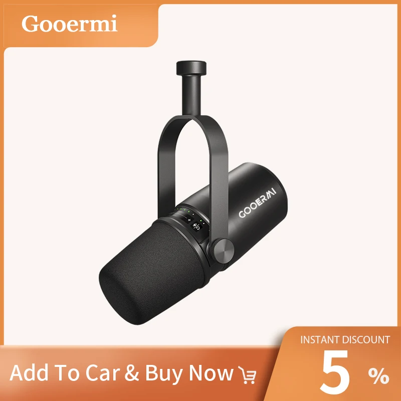 

Gooermi Professional Wired Dynamic Cardioid Microphone With XLR Interface Noise Reduction For Podcasting Singing