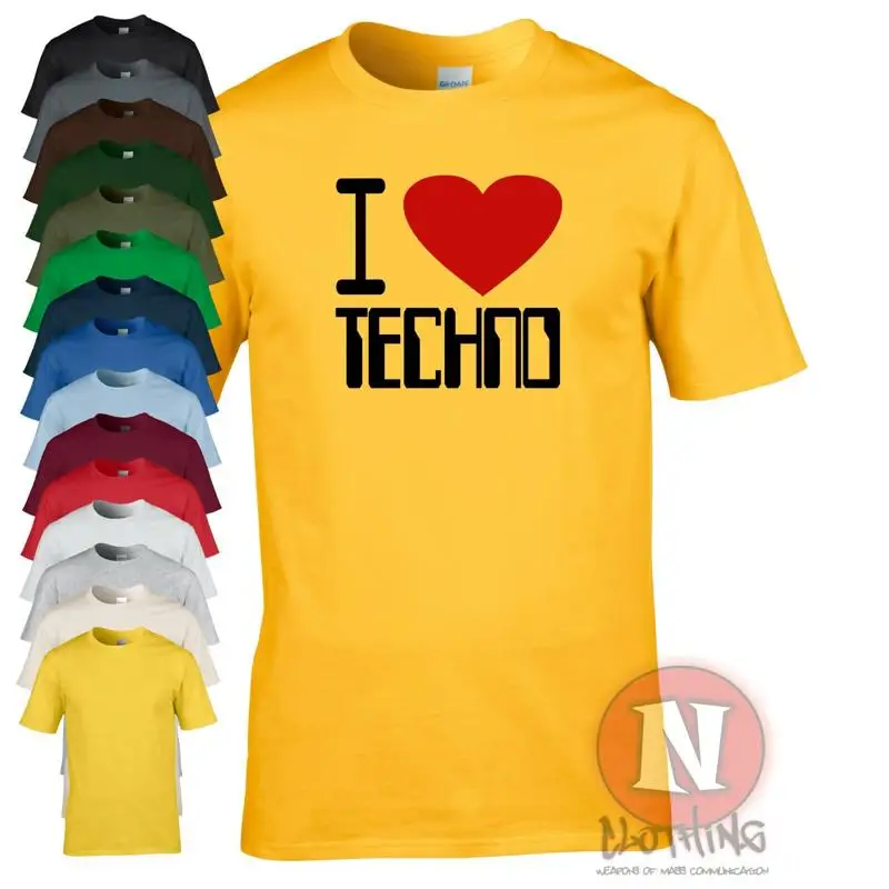 

I Love Techno T Shirt Dj Clubbing Rave Festival Ibiza House Music Edm Tee