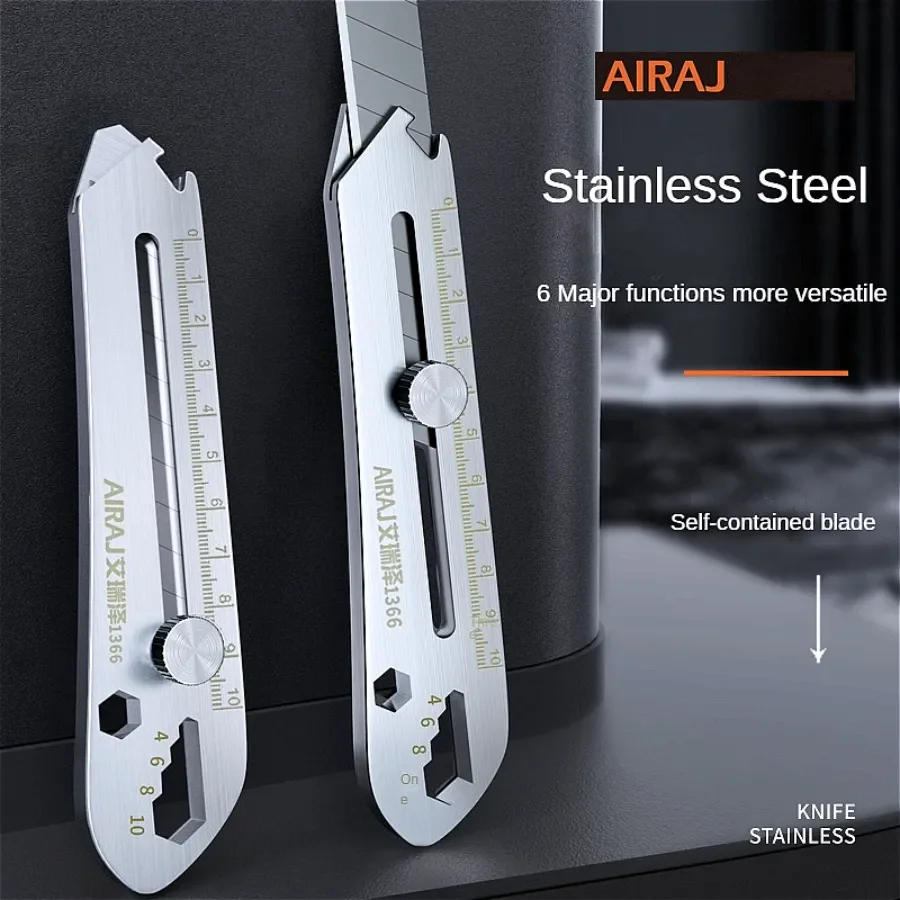 AIRAJ Utility knife multifunctional stainless steel large steel thickened box cutter wallpaper knife paper cutter