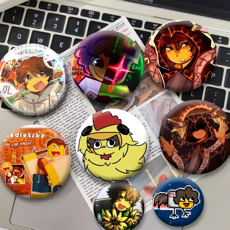 Cartoon Game F-Forsaken Coin Badges Funny S-Shedletsky Custom Brooch Handmade Button Pins Backpack Hat Decor Accessories Gifts