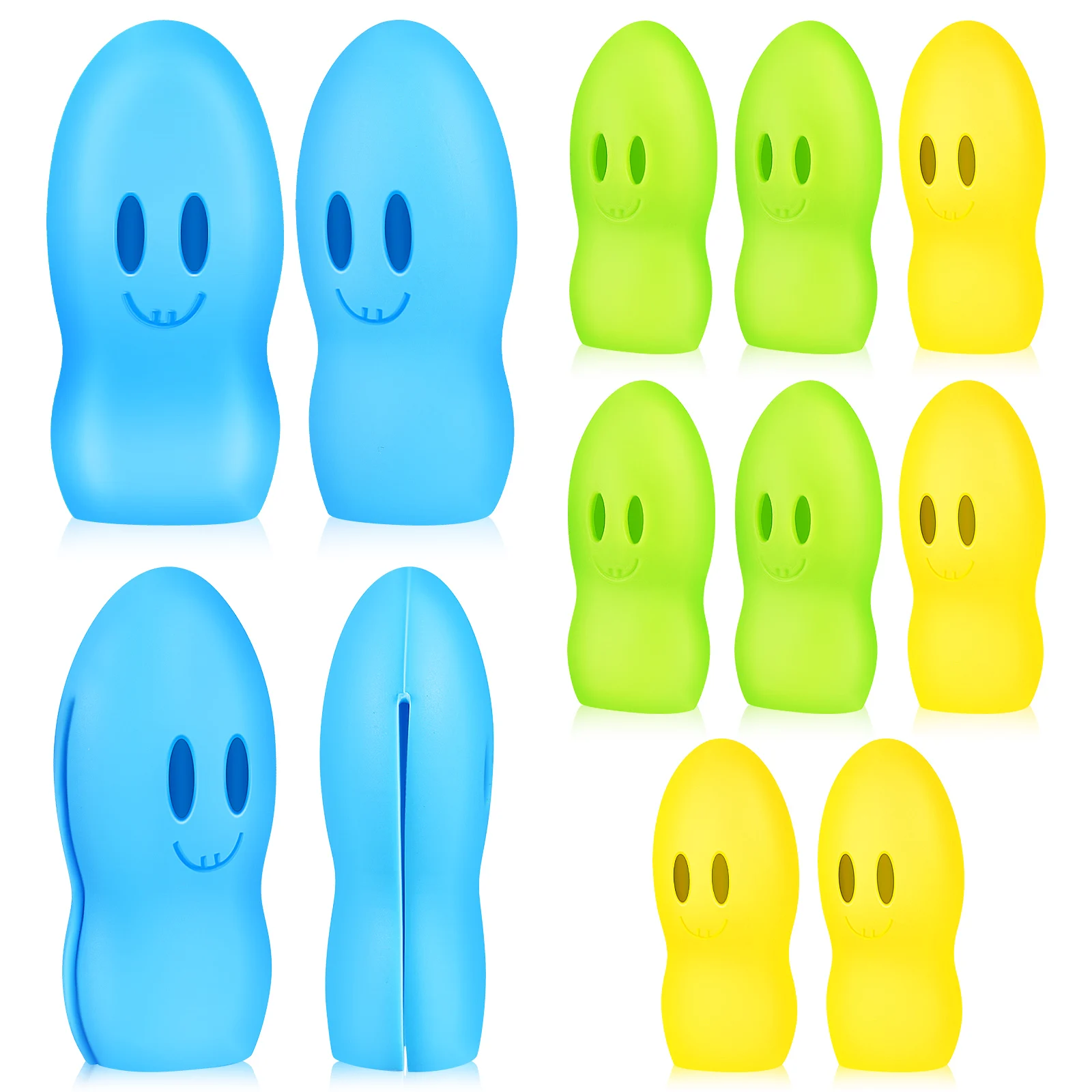 

12 Pcs Toothbrush Head Cover Cap Protector Green Blue Pink White Food Grade Silicone Ventilation Holes Cartoon Design Home