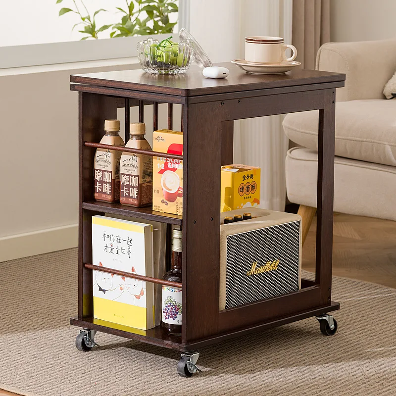Mobile side table coffee table living room sofa side cabinet balcony trolley folding simple multi-purpose table
