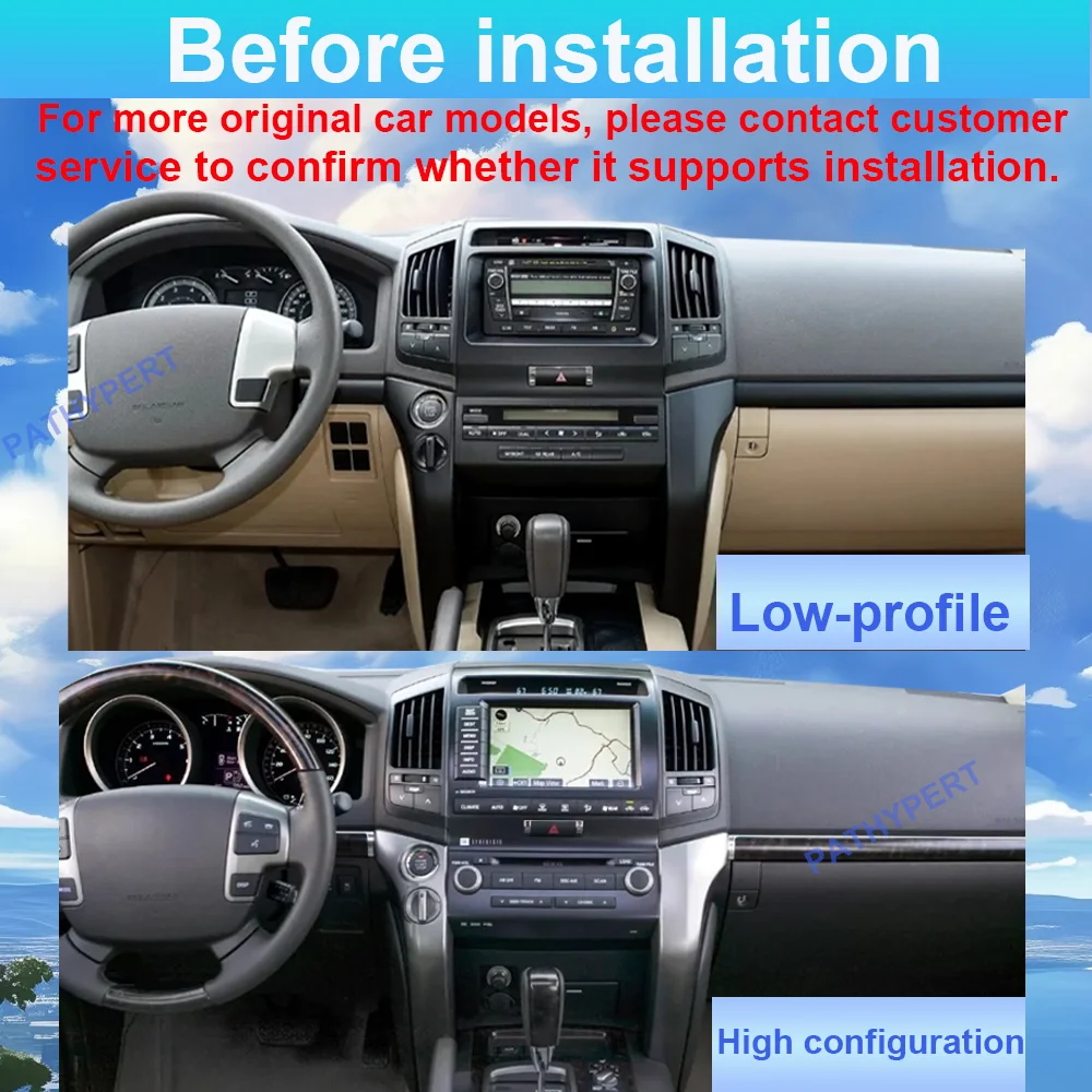 راديو سيارة بشاشة QLED Carplay مقاس 19.8 بوصة لسيارة تويوتا لاند كروزر LC200 LC300 2008-2021 بنظام أندرويد 13 ومشغل وسائط متعددة ونظام تحديد المواقع العالمي (GPS) ووحدة رأس DSP #4